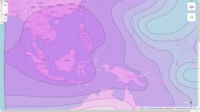 footprint beam C-band West Hemi dari satelit Intelsat 19