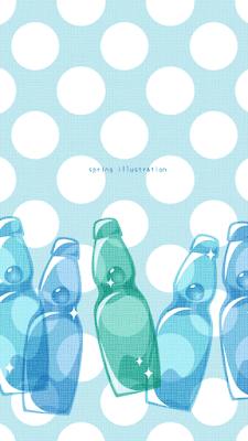 【ラムネ】夏の飲み物のおしゃれでシンプルかわいいイラストスマホ壁紙/ホーム画面/ロック画面