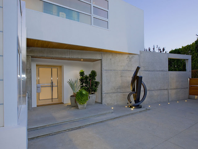 Picture of modern entrance doors at the entrance in the modern mansion