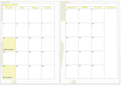 2019 Free Printable Monthly Calendar - 2Pages per Month - Ioanna's Notebook