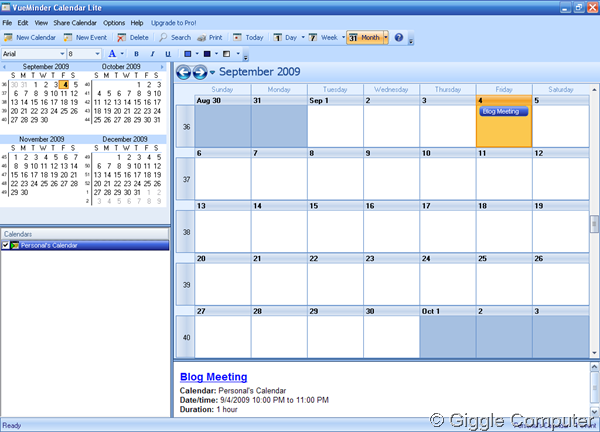 VueMinder Calendar Lite