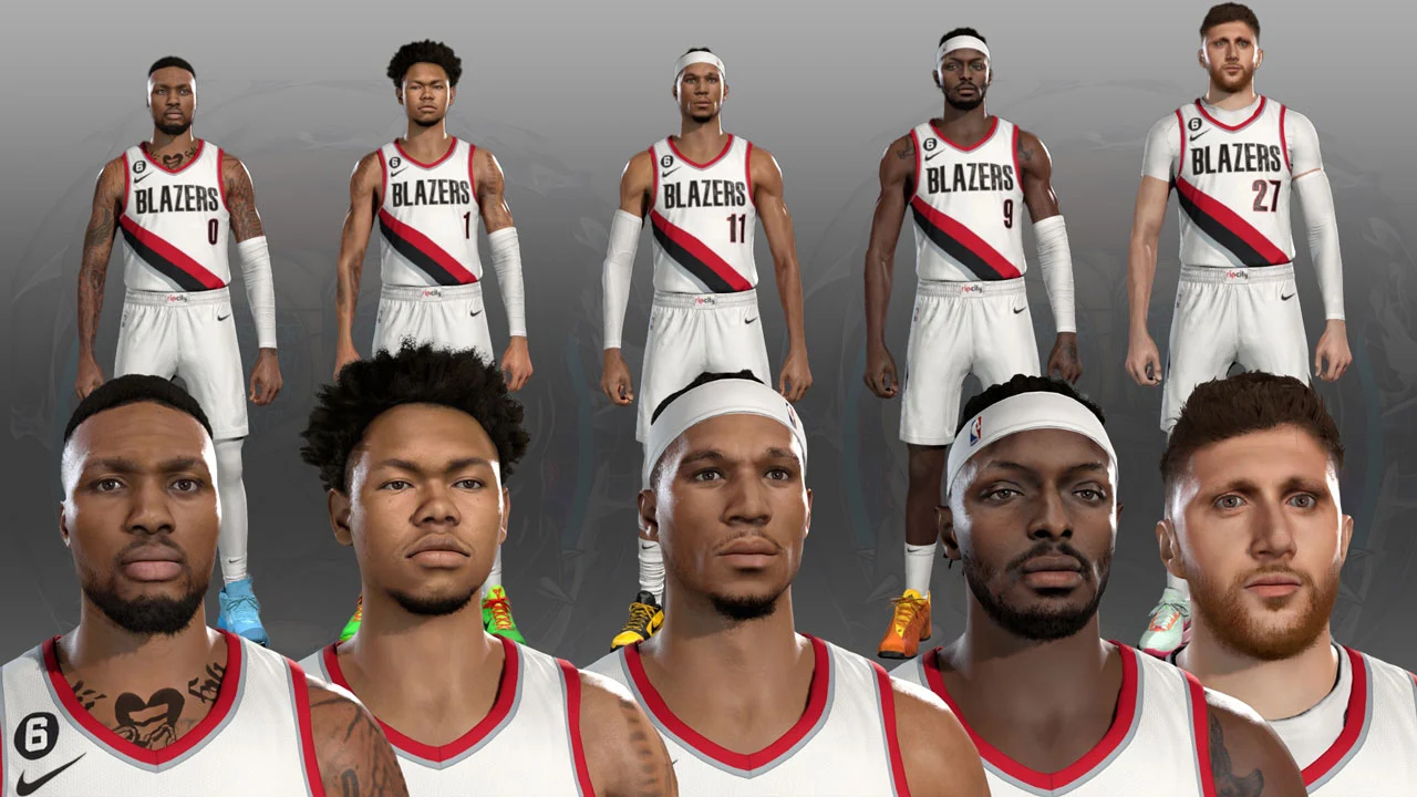 NBA 2K23 Portland Trail Blazers Cyberfaces