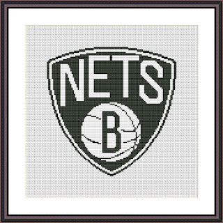 Brooklyn Nets logo cross stitch pattern - Tango Stitch