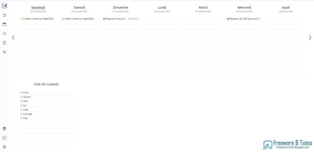 WeekToDo : un agenda hebdomadaire minimaliste et intuitif