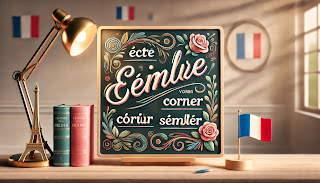 Tableau moderne avec des verbes français comme "être", "courir" et "sembler", conçu pour illustrer un article sur les verbes d'état et d'action.