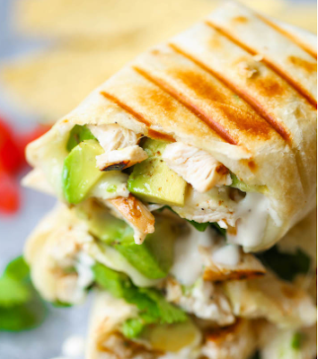 CHICKEN AND AVOCADO RANCH BURRITOS #healthyrecipe 