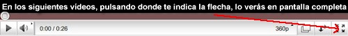 flecha pantalla youtube