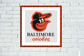 Baltimore Orioles cross stitch pattern - Tango Stitch