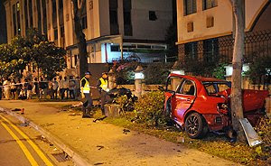 Singapore  Accident Picture on Singapore Cars  Subaru Wrx Accident At Geylang Oct 2008