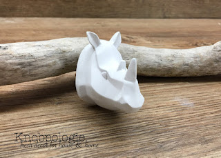 White or Custom Color Origami Style Rhino Knob - Abstract Resin Rhinoceros Head Knob - Safari Animal Nursery Drawer Pull unisex neutral boy girl zoo jungle 