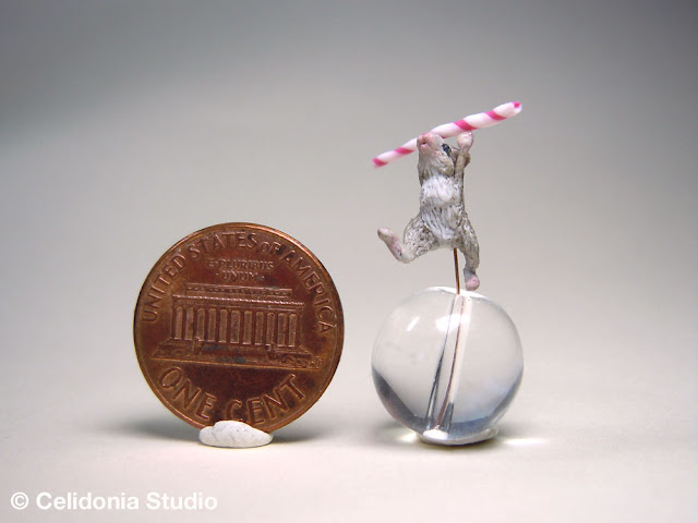 miniature mouse in polymer clay
