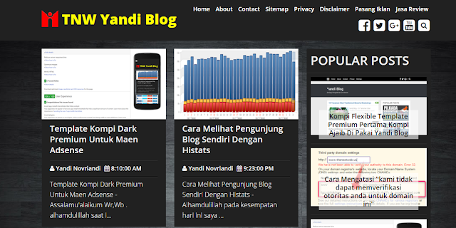 Kompi Dark Template Premium Blogger Adsense