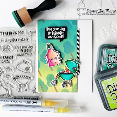 Flippin' Awesome Day Card by Samantha Mann for Newton's Nook Designs, Grill, BBQ, Father's Day, Distress Oxide Inks, Ink Blending, Speech Bubble, #distressoxide #inkblending #newtonsnook #newtonsnookdesigns #fathersday #grill #bbq