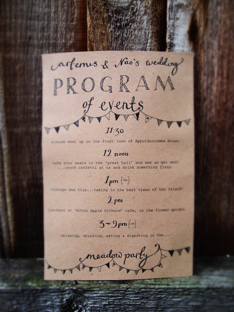 I also made these wedding programs so that people would know what to expect 