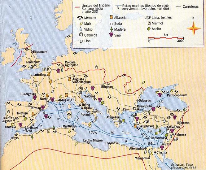 Rutas comerciales romanas