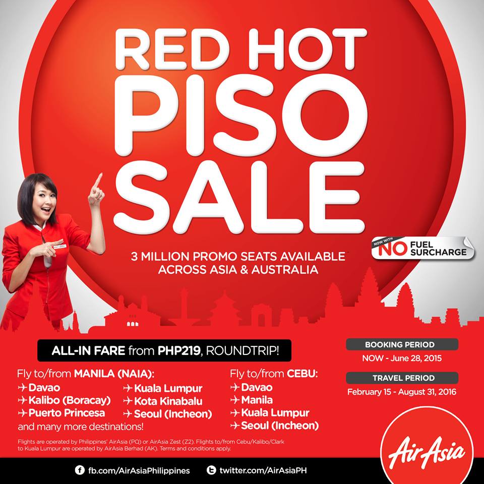 Air Asia Promos 2018 to 2019: Piso Sale 2015