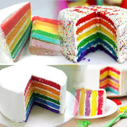 cara membuat rainbow cake