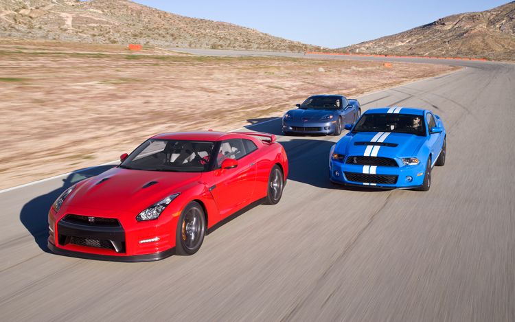 Motor Trend Comparision Test Corvette Z06 vs Shelby GT500 vs 2012 GTR