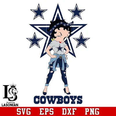 Betty Boop Dallas Cowboys svg