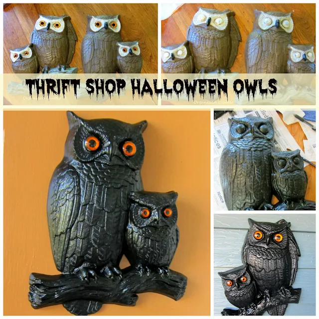 Vintage 1977 Owl Plaques to Halloween Owls