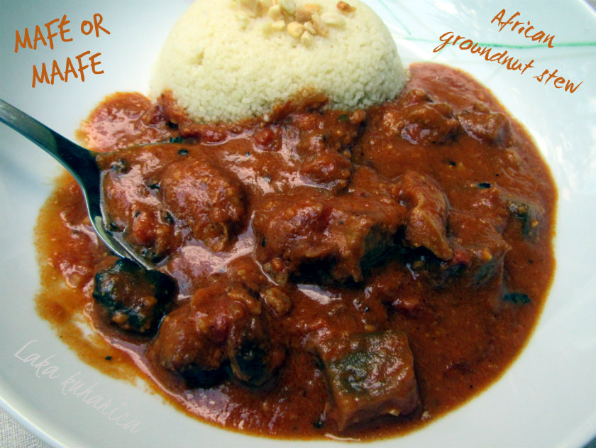 Mafé - African groundnut stew by Laka kuharica: famous stew made with veal, beef and eggplant.