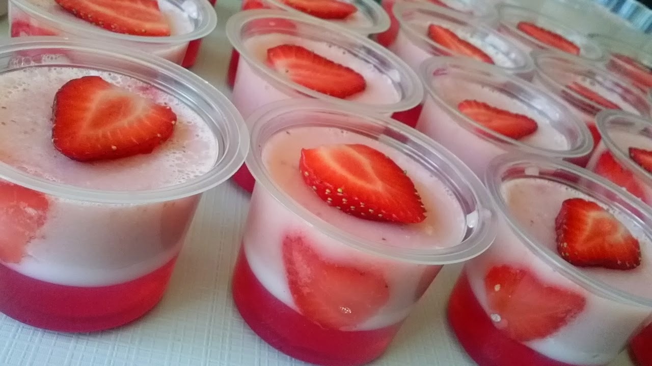 Resep Membuat puding strawberry 