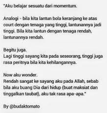 "Aku belajar sesuatu dari momentum"