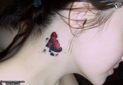 Neck Tattoos, flowers neck tattoo, Butterfly neck tattoo, Star neck tattoo