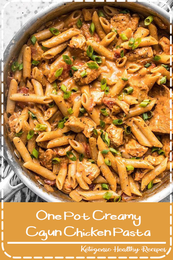 Cook a complete dinner in one pot with this Creamy Cajun Chicken Pasta, using mostly pantry-stable items. Perfect for busy weeknights!