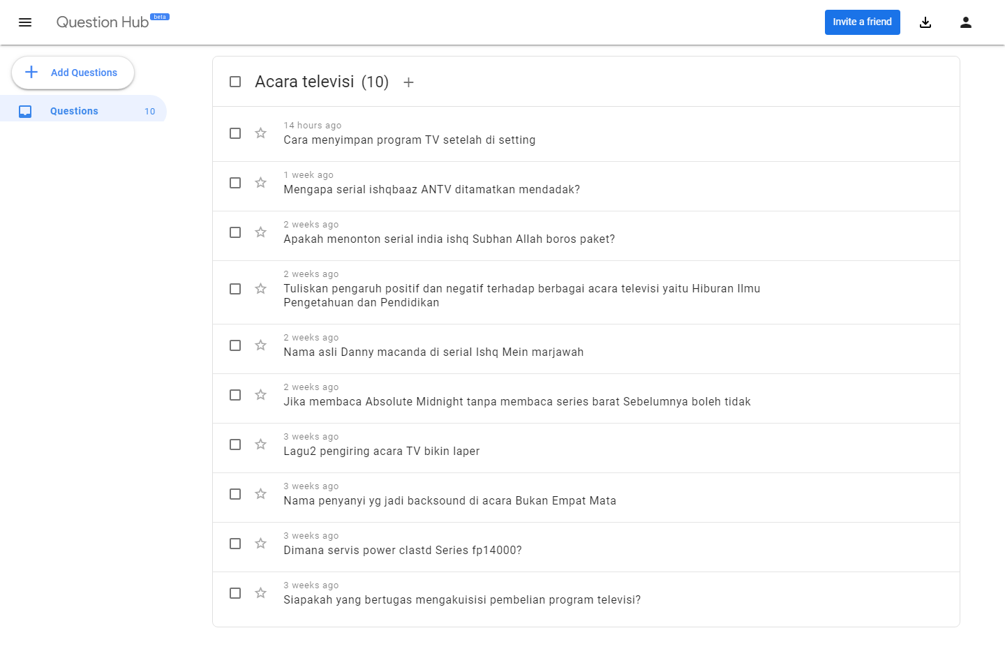 Pertanyaan di Google Question Hub