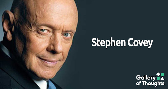 Picture of Stephen covey with black background
