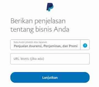 Isi deskripsi bisnis ke paypal