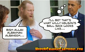 obama, obama jokes, political, humor, cartoon, conservative, hope n' change, hope and change, stilton jarlsberg, bowe bergdahl, taliban, gitmo five