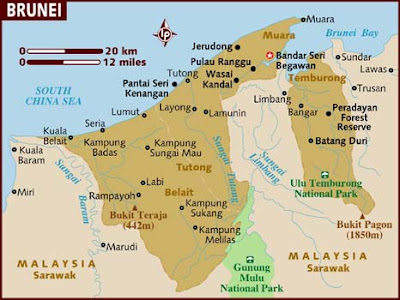 Brunei Map Regional Political