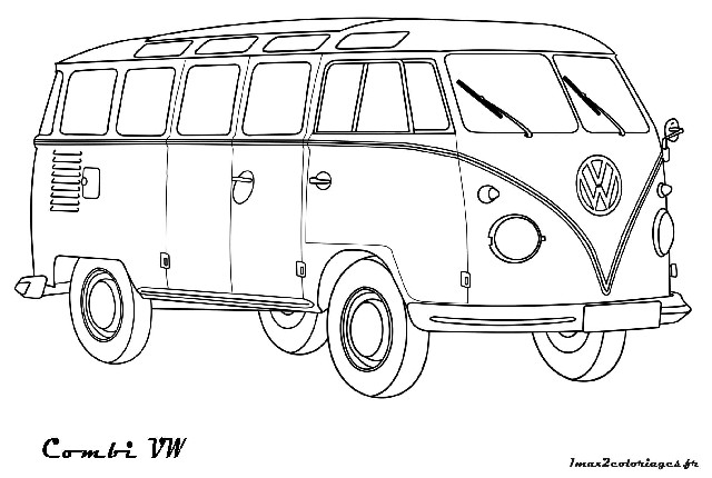 Volkswagen Bus Kleurplaat