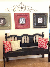 Distressed black bench-Sold