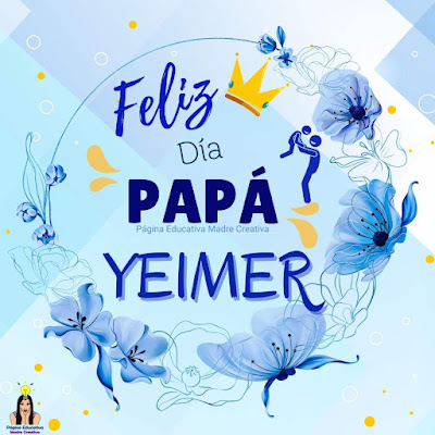 Solapín Feliz Día del Padre - Nombre Yeimer para imprimir gratis