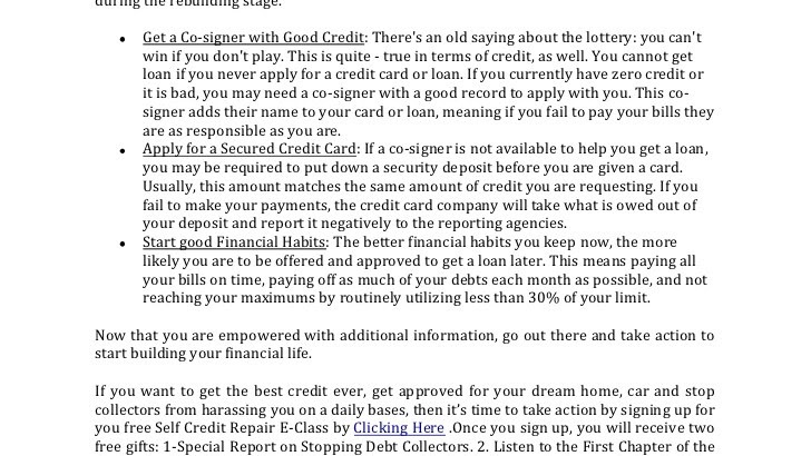 Credit History - How To Build My Credit