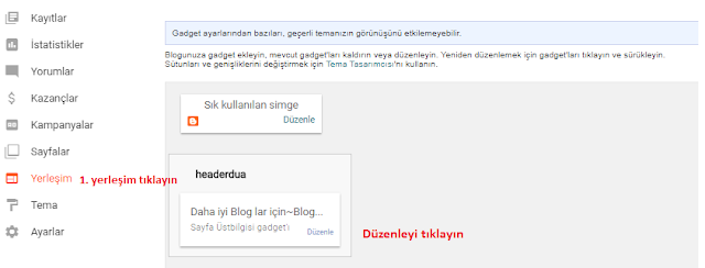 blog üst bilgi kaldır