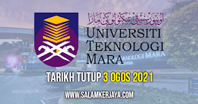 Jawatan Kosong Universiti Teknologi Mara (UiTM) - Pelbagai Jawatan Terkini - Mohon Sebelum 3 Ogos 2021!