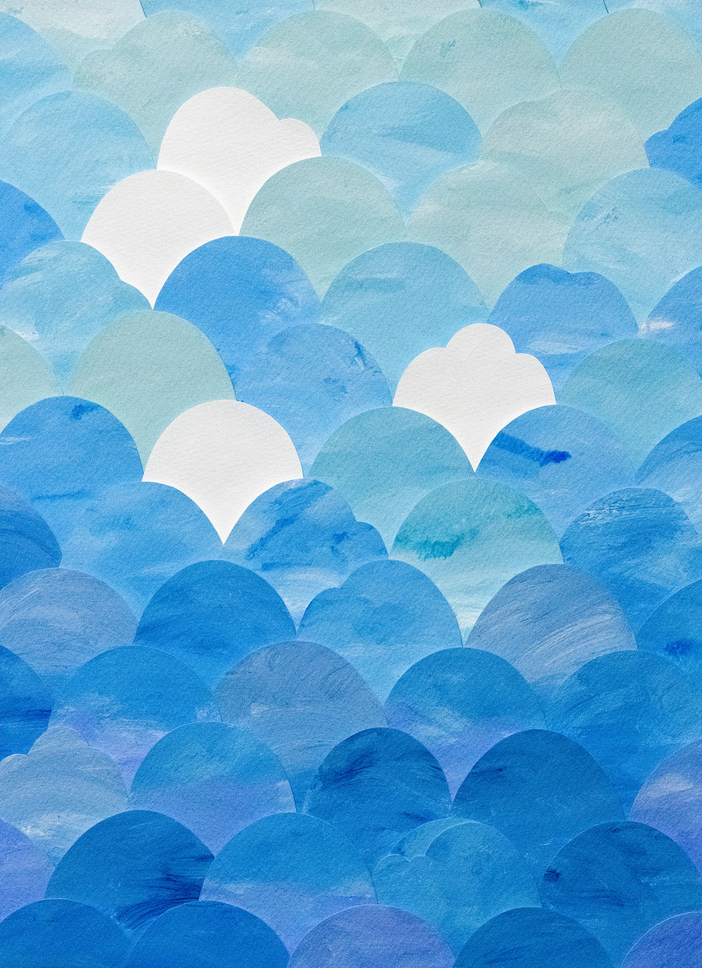 Cloud Scales / acrylic, gouache, paper cut-outs