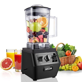 Blenders, Aicok Professional Smoothie Blender 30,000RPM, with 70oz BPA-Free Tritan Pitcher, Programmable Settings for Smoothie and Ice Crushing, 1400W, Black