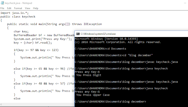 Java Program to Check if given Alphabets are Uppercase or Lowercase or Digits