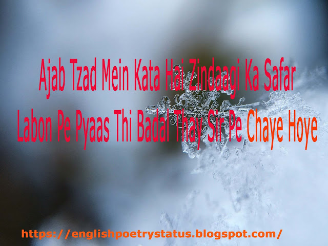 Ajab Tzad Mein Kata Hai Zindaagi Ka Safar English & Urdu Poetry, Poems, Sad, Love Poetry For Whatsapp