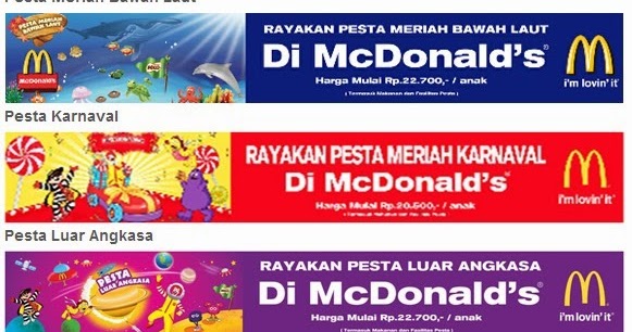 Paket Ulang Tahun Mcdonald Terbaru dan Cara Hitung 