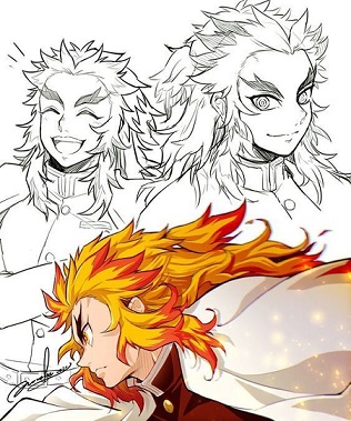 Como Dibujar a Kyojuro Rengoku de Kimetsu No Yaiba 2022