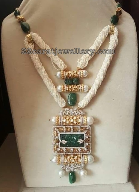 Emerald Drops Chain with Victorian Pendant