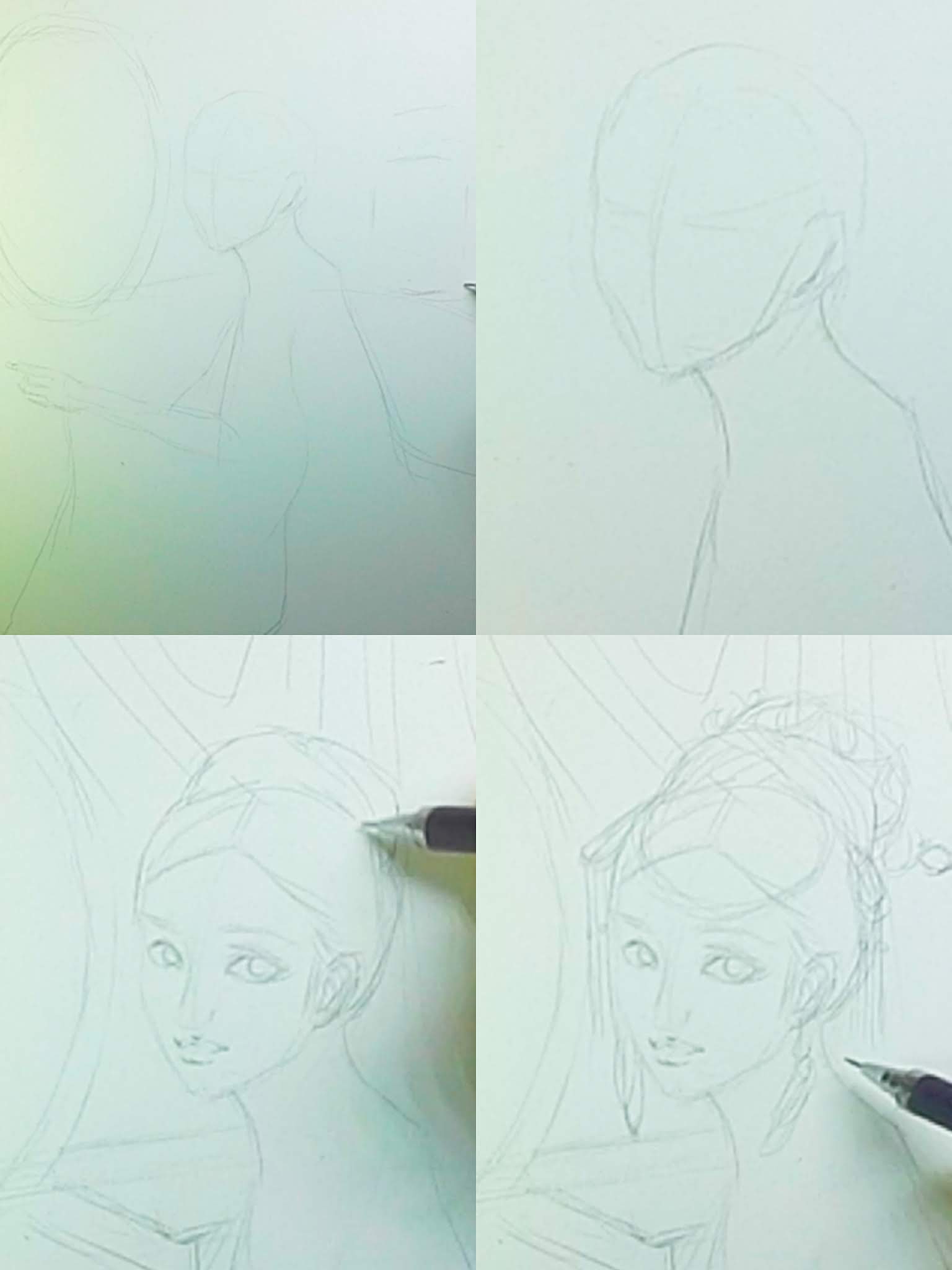 How to draw a red dress wedding girl with Watercolor step by step tutorial