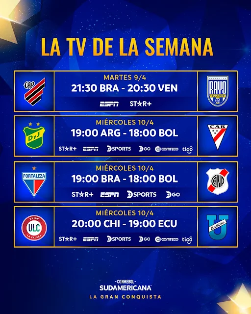 Fixture y Television de la Primera Fecha de la Copa Sudamericana 2024