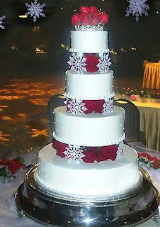 Beautiful Snowflake Wedding Cake